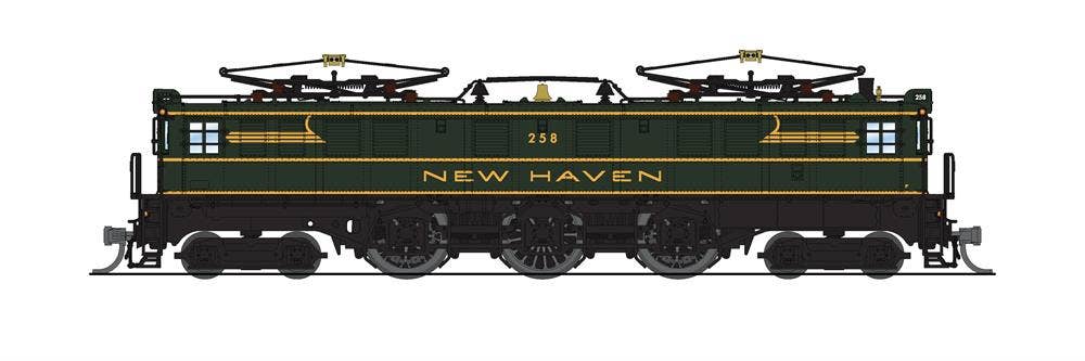 Broadway Limited #3968 P5a Boxcab, New Haven #0258, Green & Gold, Paragon4 Sound/DC/DCC