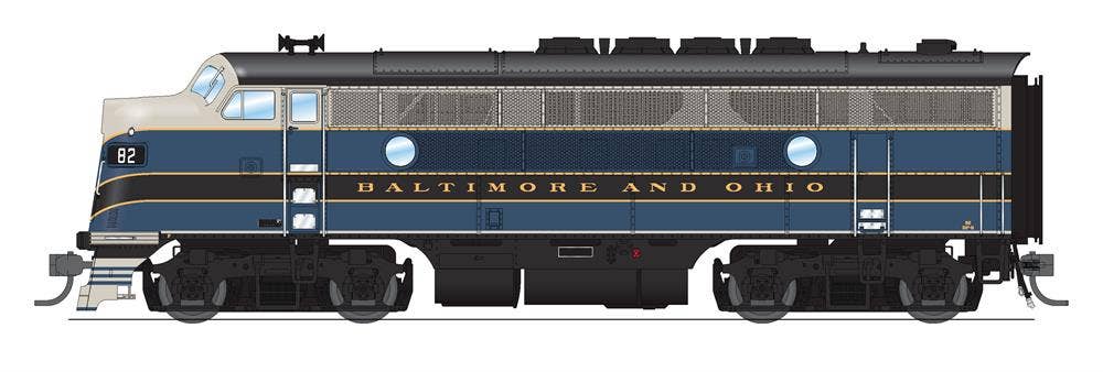 Broadway Limited #6660 EMD F3A B&O 82A Blue/Gray/Yellow Scheme Paragon4 Sound/DC/DCC