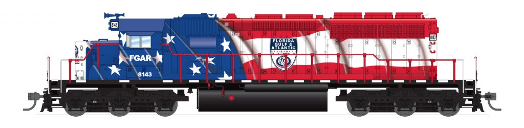 Broadway Limited #6797 EMD SD40-2 FGAR 8143 Paragon4 Sound/DC/DCC HO Florida Gulf & Atlantic Railroad