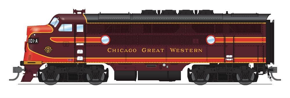 Broadway Limited #6662 EMD F3A CGW 101C Maroon/Red/Yellow Scheme Paragon4 Sound/DC/DCC