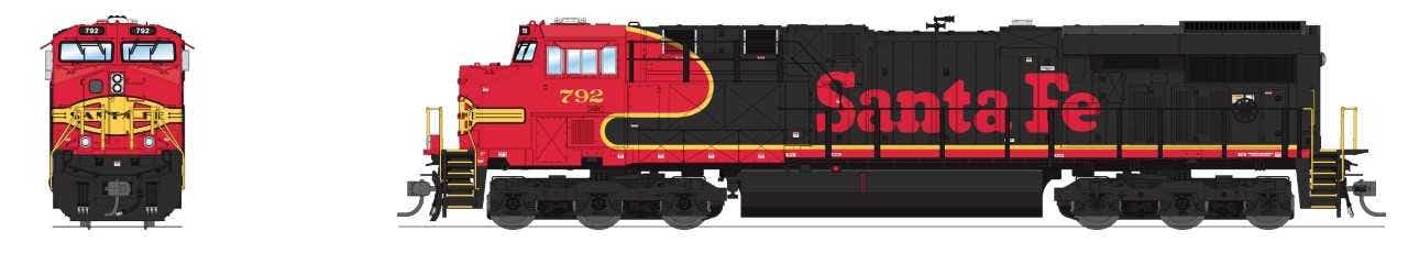 Broadway Limited #7191 GE ES44AC, ATSF #805, Black Bonnet Scheme, Paragon4 Sound/DC/DCC (TW Exclusive)