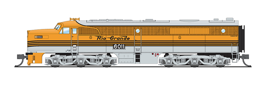 Broadway Limited #3842 Alco PA/PB Set D&amp;RGW #6011/6012 Grande Gold w/ Black Stripes A-unit w/Sound/DC/DCC Unpowered B