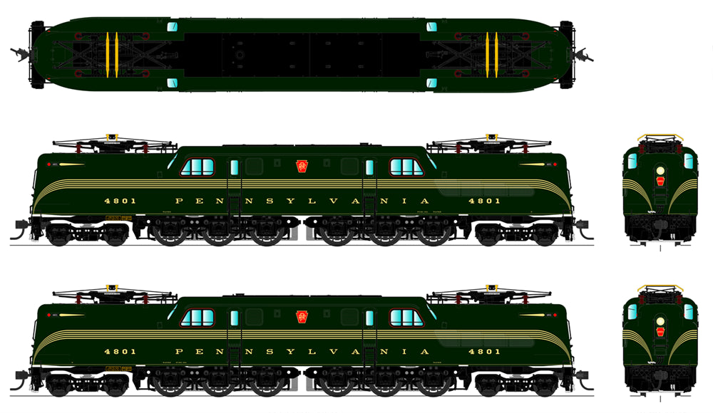 Broadway Limited #3444 GG1 Electric PRR #4801 DGLE Paragon3 Sound/DC/DCC