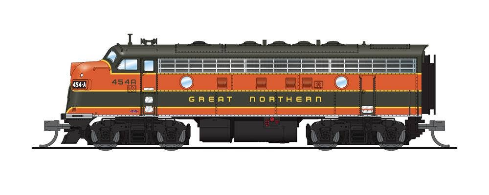Broadway Limited #6863 EMD F7 A/B GN 454A/454B Empire Builder Scheme A-unit Paragon4 Sound/DC/DCC Unpowered B