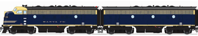 Broadway Limited #6674 EMD F7 A/B Set ATSF 226L/226A Cat Whiskers Freight Scheme A-unit Paragon4 Sound/DC/DCC Unpowered B