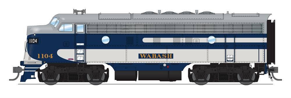 Broadway Limited #6696 EMD F7A WAB 1104A Blue Gray &amp; White Paragon4 Sound/DC/DCC