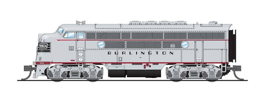Broadway Limited #6832 EMD F3 A/B CBQ 9960A/9960B Aluminum w/ Black Nose Stripes A-unit Paragon4 Sound/DC/DCC Unpowered B-unit