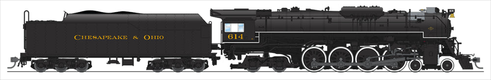 Broadway Limited #4906 C&amp;O J3a 4-8-4 Greenbrier Brass Hybrid #614 Excursion Service “Chesapeake &amp; Ohio�?Lettering w/ Paragon3 Sound/DC/DCC HO