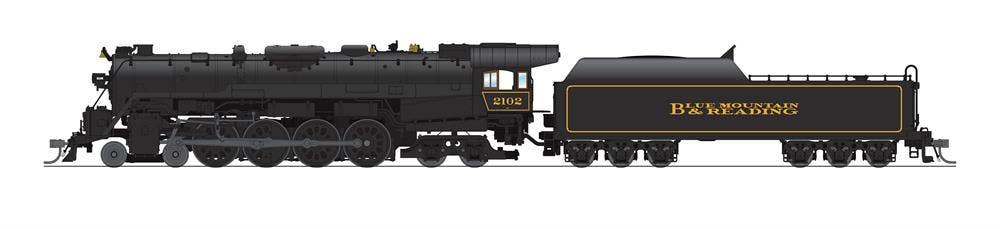 Broadway Limited #6809 Reading T1 4-8-4 RBMN #2102 &quot;Blue Mountain &amp; Reading&quot; Scheme Paragon4 Sound/DC/DCC Smoke