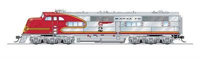 Broadway Limited #6898 ATSF E1 A/B Set, #4L/4A, Post-war, A-unit Paragon4 Sound/DC/DCC, Unpowered B