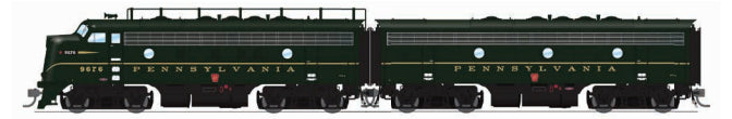 Broadway Limited #6678 EMD F7 A/B Set PRR 9676A/9676B DGLE Single Stripe A-unit Paragon4 Sound/DC/DCC Unpowered B
