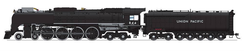 Broadway Limited #6640 Union Pacific 4-8-4 Class FEF-3 #844 Black &amp; Graphite Modern Excursion Paragon4 Sound/DC/DCC Smoke