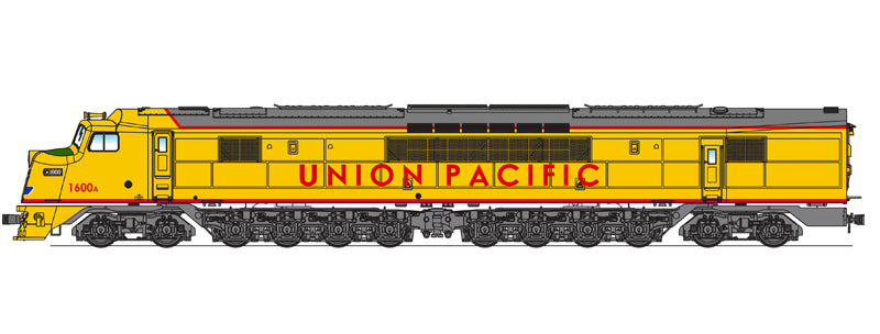 Broadway Limited #2510 UP Centipede #1600A/1601A Set Yellow &amp; Gray Scheme both units Paragon3/DC/DCC HO