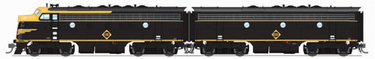 Broadway Limited #6675 EMD F7 A/B Set ERIE 711A/711B Black &amp; Yellow A-unit Paragon4 Sound/DC/DCC Unpowered B