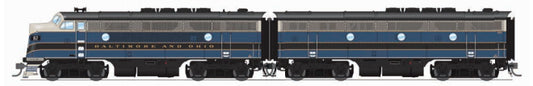 Broadway Limited #6651 EMD F3 A/B Set B&amp;O 82/82x Blue/Gray/Yellow Scheme A-unit Paragon4 Sound/DC/DCC Unpowered B