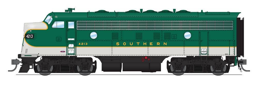 Broadway Limited #6692 EMD F7A SOU 4214 Green &amp; Imitation Aluminum Paragon4 Sound/DC/DCC
