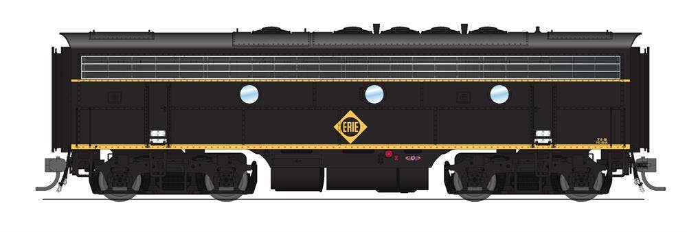 Broadway Limited #6685 EMD F7B ERIE 711C Black &amp; Yellow Paragon4 Sound/DC/DCC